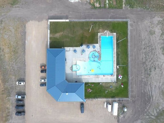 Aerial view of Lanigan & District Waterpark.