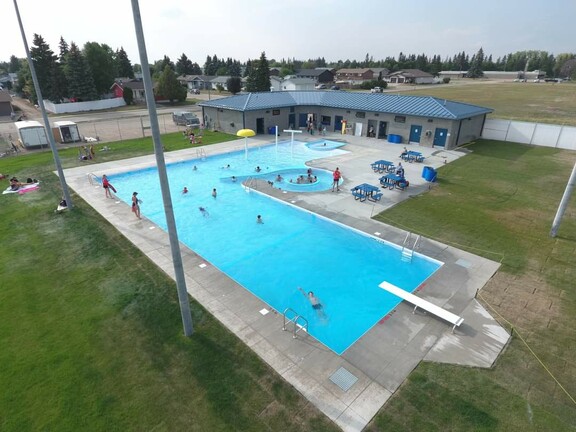 Overhead view of patrons enjoying the waterpark.