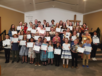 Group photo of kids at Lanigan Music Festival.