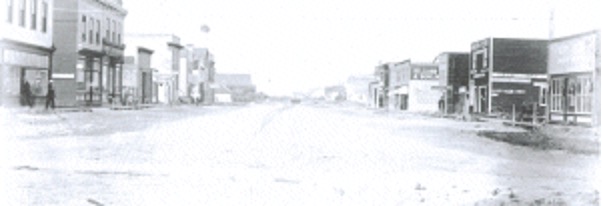 1917 - Main Street of Lanigan - Black & White Photo