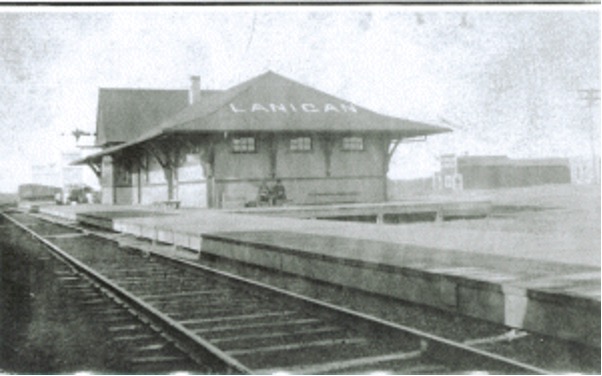 Lanigan Railway Station - Black & White Photo