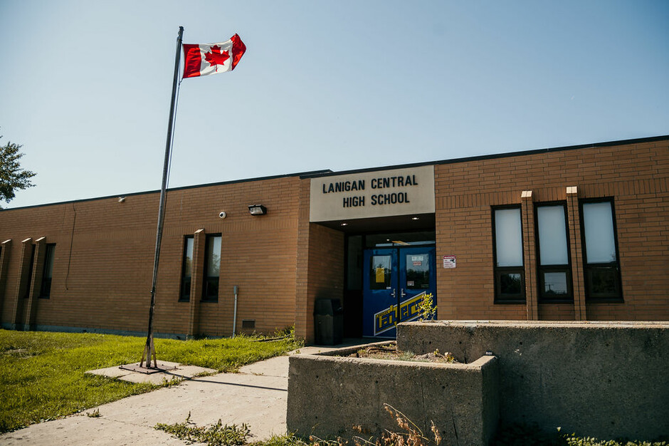 Exterior of Lanigan Central High School.