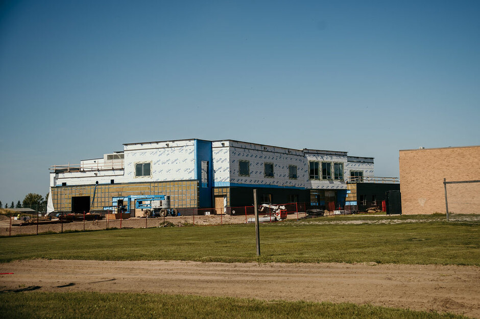 Construction progress of the new Lanigan school. 