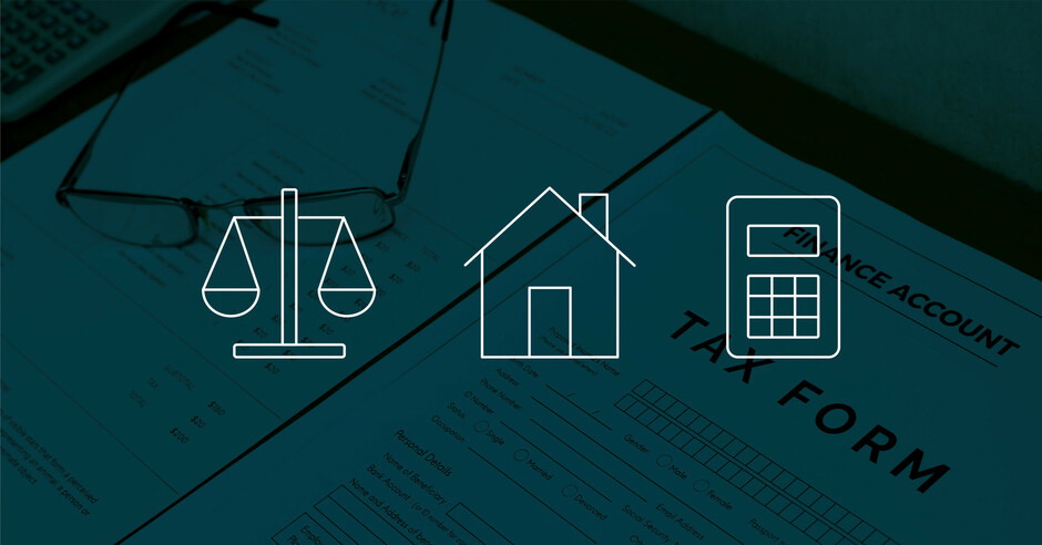 Graphics of scale, house, and calculator.