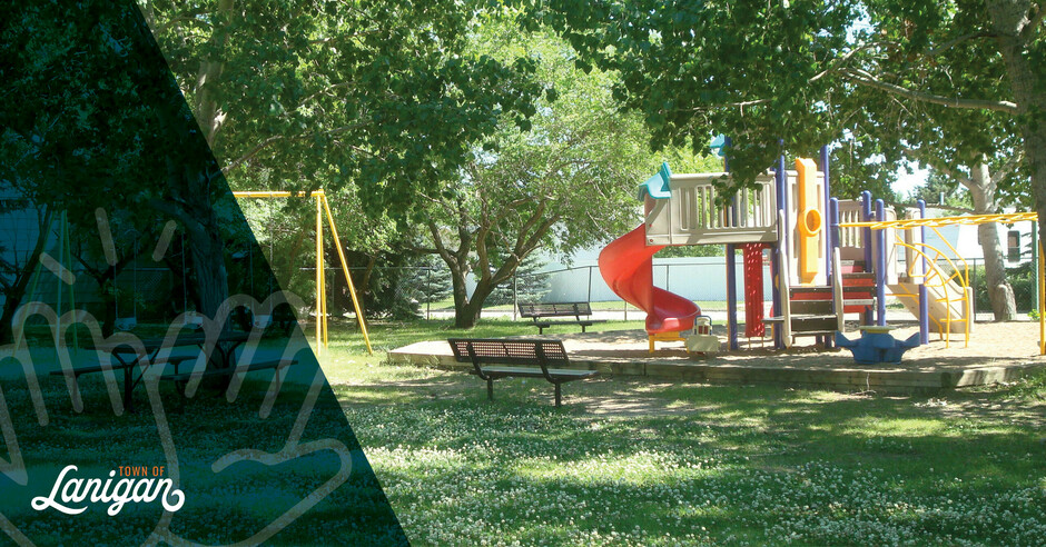 Play structure in Lanigan park. Getting outside is not only fun, but it’s also a great way to enjoy fresh air and keep active. Lanigan is home to several beautiful parks that make playing, exploring, and relaxing an amazing experience for all ages. Whethe