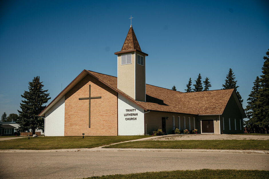 Exterior of Trinity Lutheran Church building.